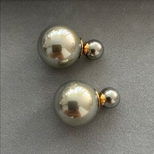 Earthy Swarovski Crystal Double Pearl Earrings